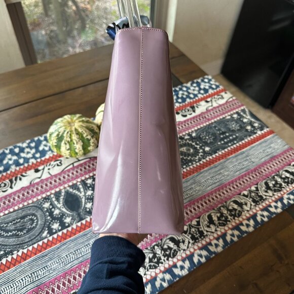 Prada Light Purple Patent Leather Clear Handle Handbag, with Auth card, Vintage - Picture 4 of 16